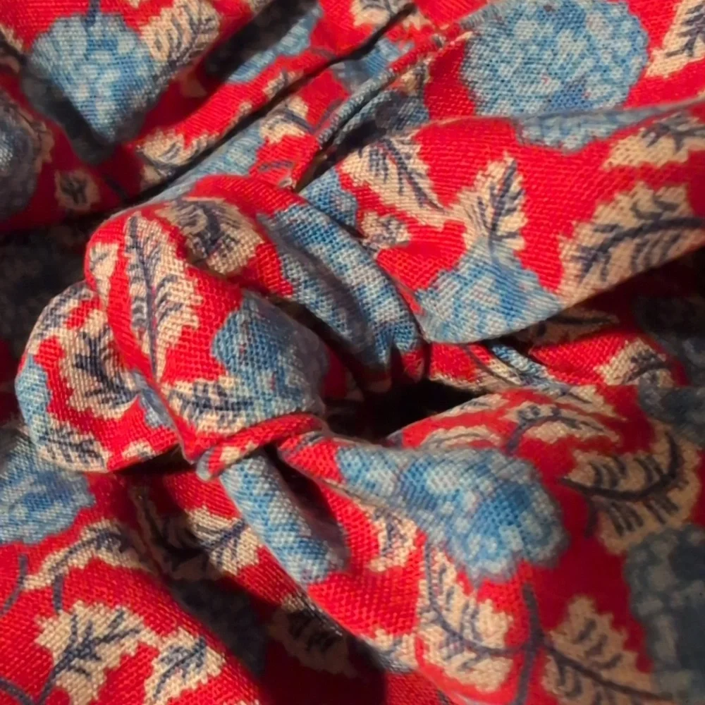 80s Vintage‎ Girls Homespun Floral Print Tie Summer Dress